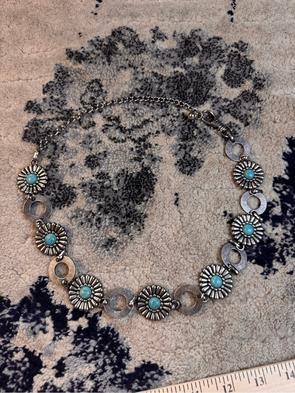 Turquoise Daisy Silver Necklace - Women Jewelry